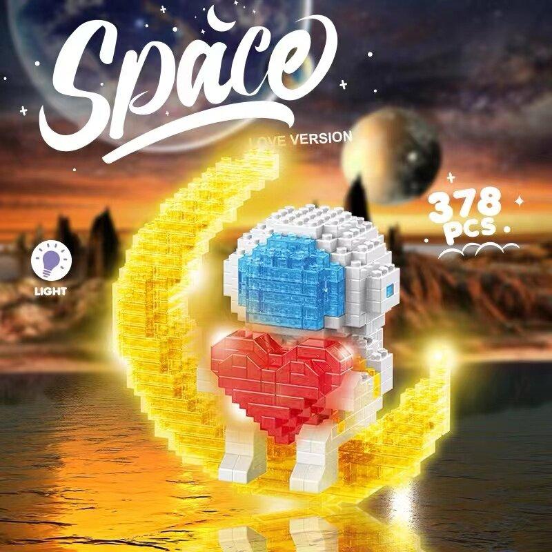 Light Up Astronaut Building Blocks Tabletop Decoration or Gift