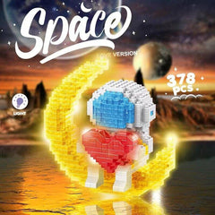 Light Up Astronaut Building Blocks Tabletop Decoration or Gift