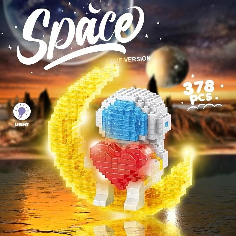 Light Up Astronaut Building Blocks Tabletop Decoration or Gift