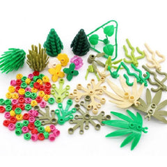 DIY Rain Forest Scene Mix Plant Trees Grass Building Blocks Educational Toy