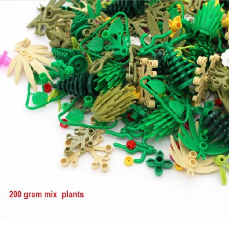 DIY Rain Forest Scene Mix Plant Trees Grass Building Blocks Educational Toy