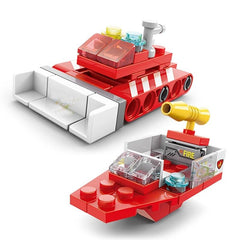 6 in 1 Fire Brigade Car Model Building Blocks Sets