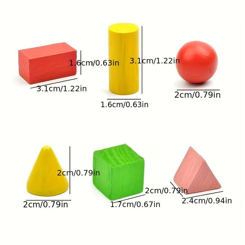 Wooden Shape Matching Building Blocks 14 Colors