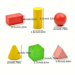 Wooden Shape Matching Building Blocks 14 Colors