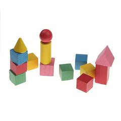 Wooden Shape Matching Building Blocks 14 Colors