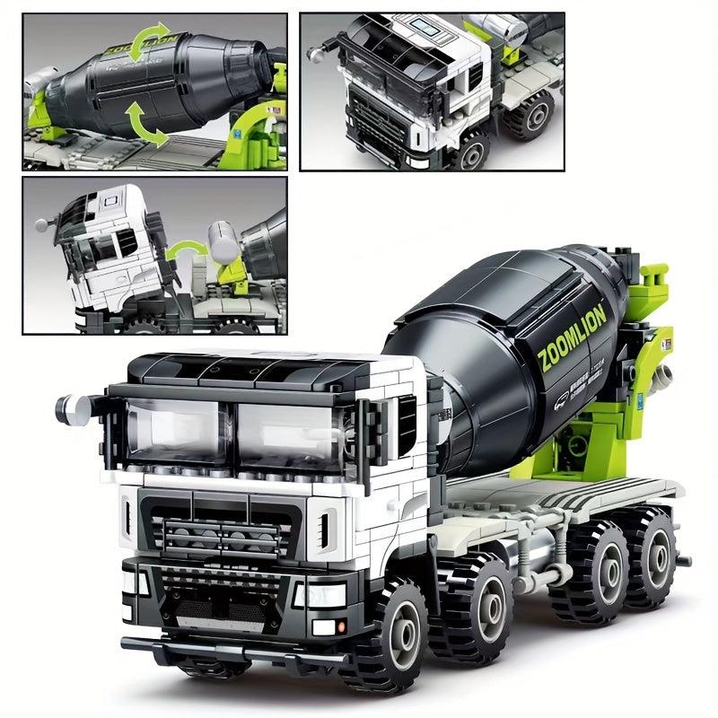 Excavator Building Blocks Forklift Toy Crane Cement Truck