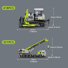 Excavator Building Blocks Forklift Toy Crane Cement Truck