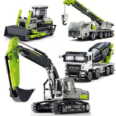 Excavator Building Blocks Forklift Toy Crane Cement Truck