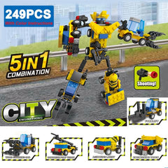 Urban Engineering Vehicle Series Model Robot Building Blocks Puzzle