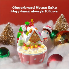 Christmas Gingerbread House Cake Decoration Building Blocks Puzzle Toys