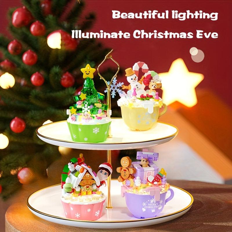 Christmas Gingerbread House Cake Decoration Building Blocks Puzzle Toys