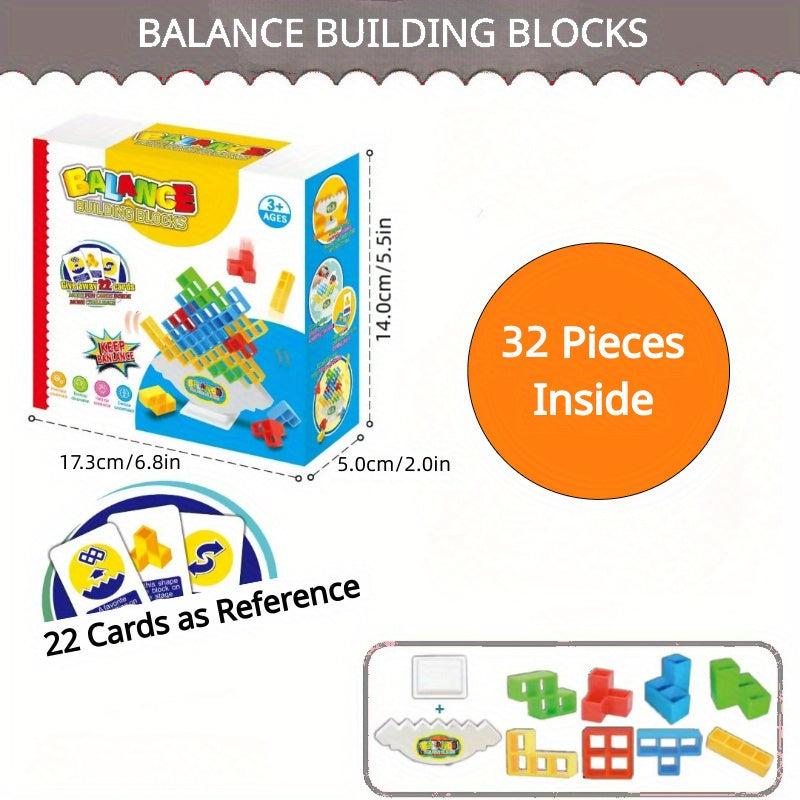 Colorful Block Balance Game for Family Parties and Travel - Safe Baby Toy