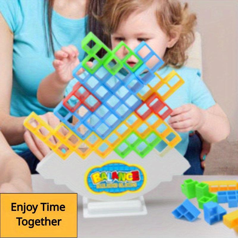 Colorful Block Balance Game for Family Parties and Travel - Safe Baby Toy