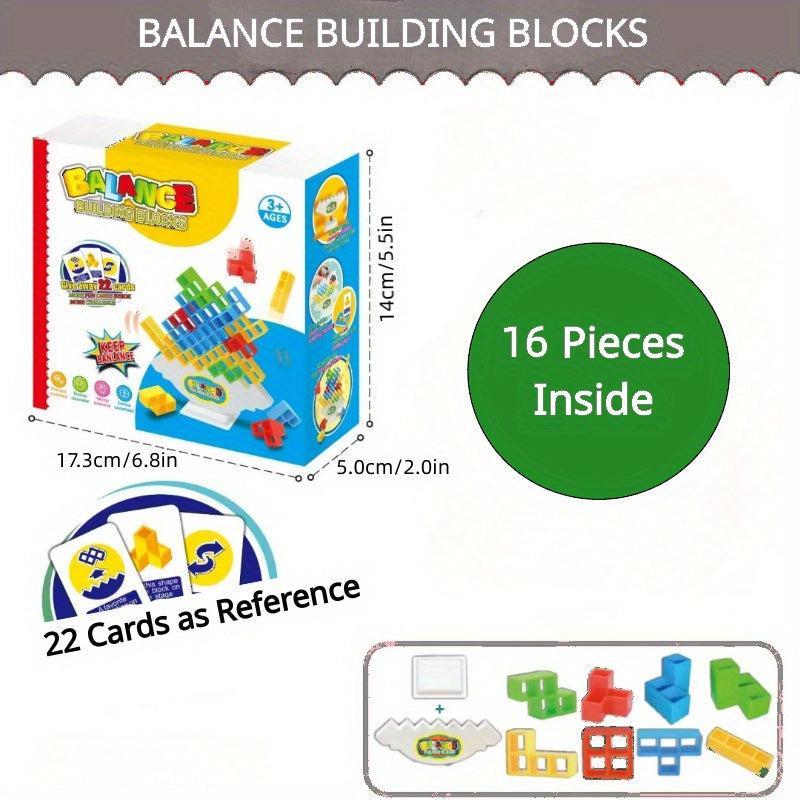 Colorful Block Balance Game for Family Parties and Travel - Safe Baby Toy