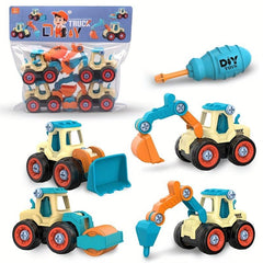 Kids Assembly Excavator Toy Set with Screwdriver