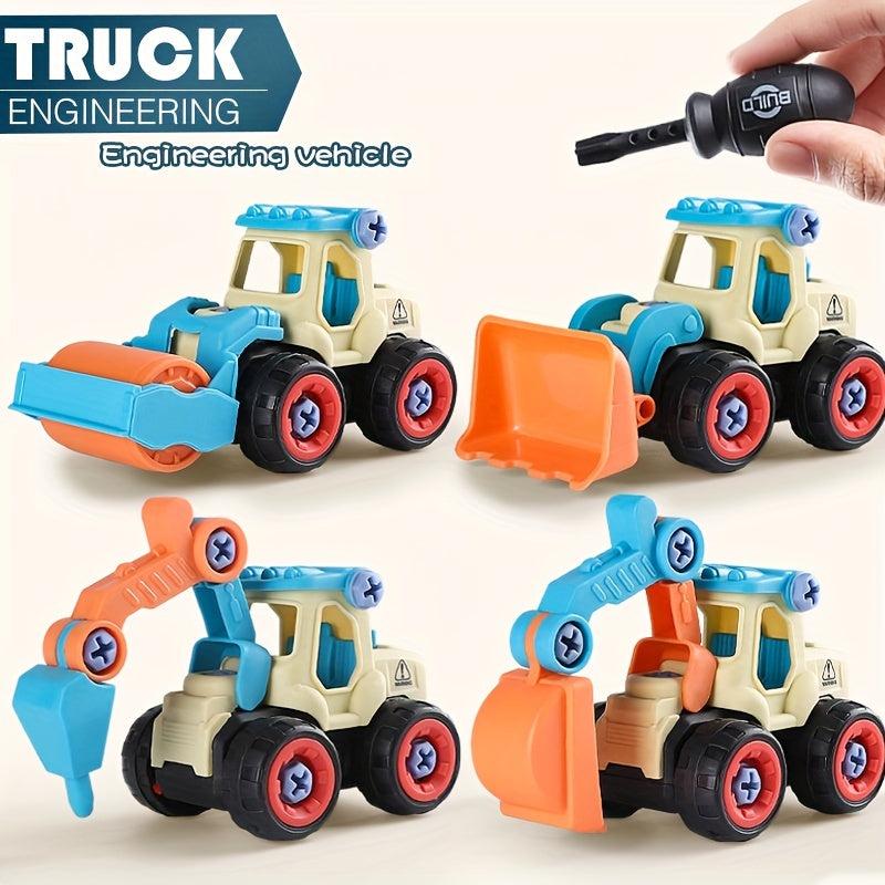 Kids Assembly Excavator Toy Set with Screwdriver