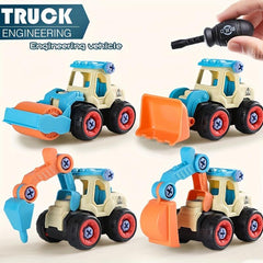 Kids Assembly Excavator Toy Set with Screwdriver