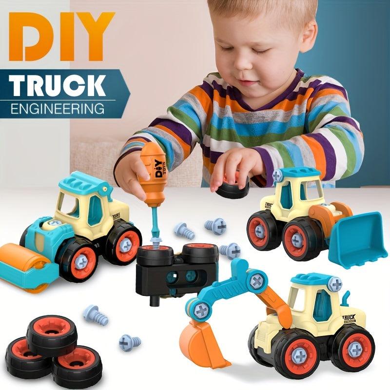 Kids Assembly Excavator Toy Set with Screwdriver
