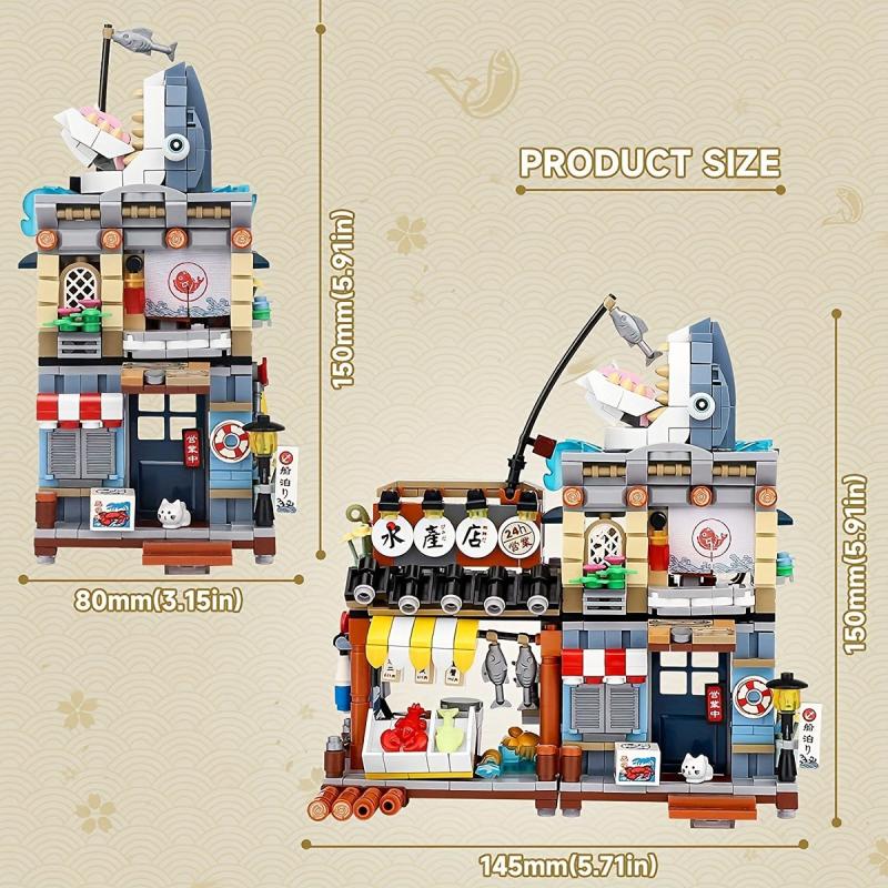 Shark Cat Aquatic Building Block Toy Set