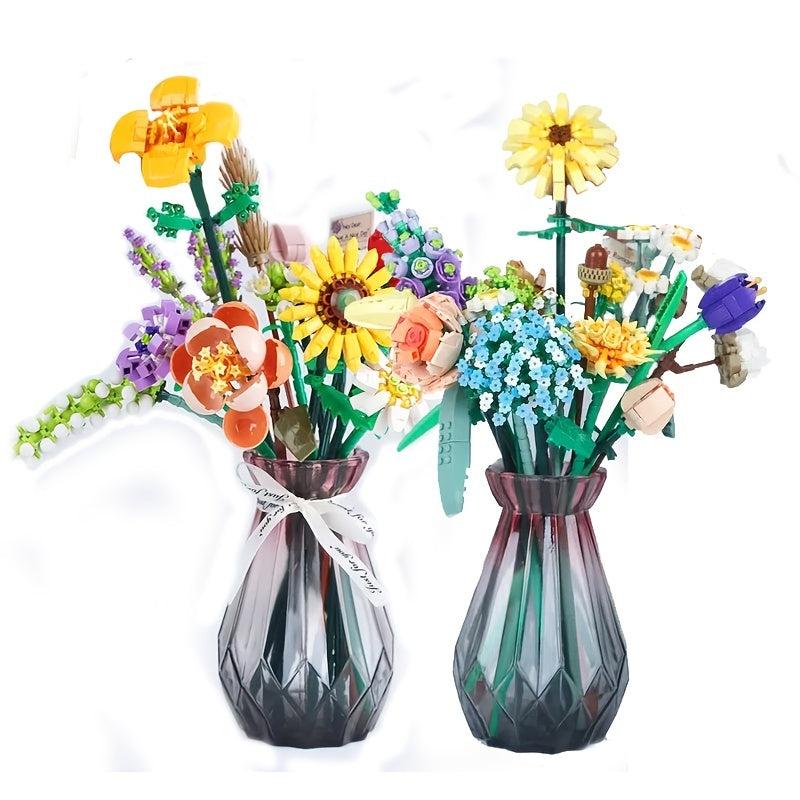 Mini Bricks Flower Bouquet Building Sets DIY Home Decoration