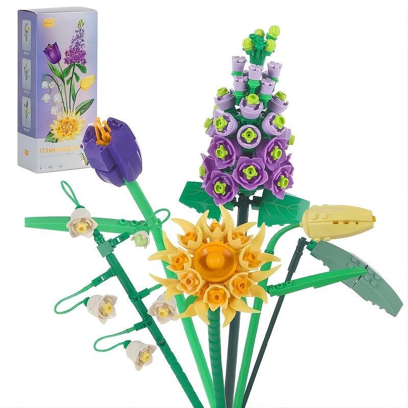 Mini Bricks Flower Bouquet Building Sets DIY Home Decoration