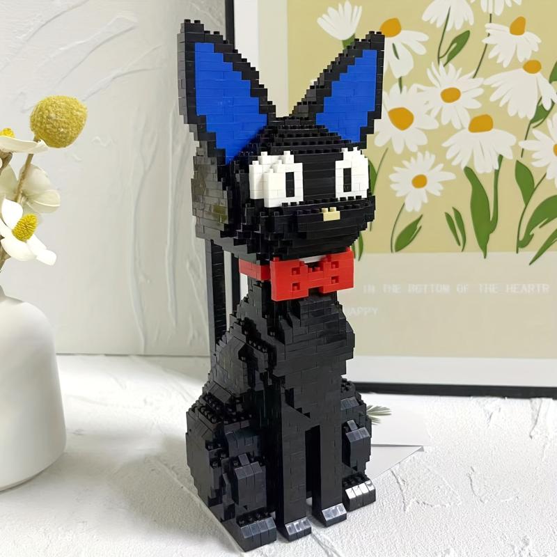 Cartoon Cat Building Block Model Assembly Toy Puzzle Art Gift