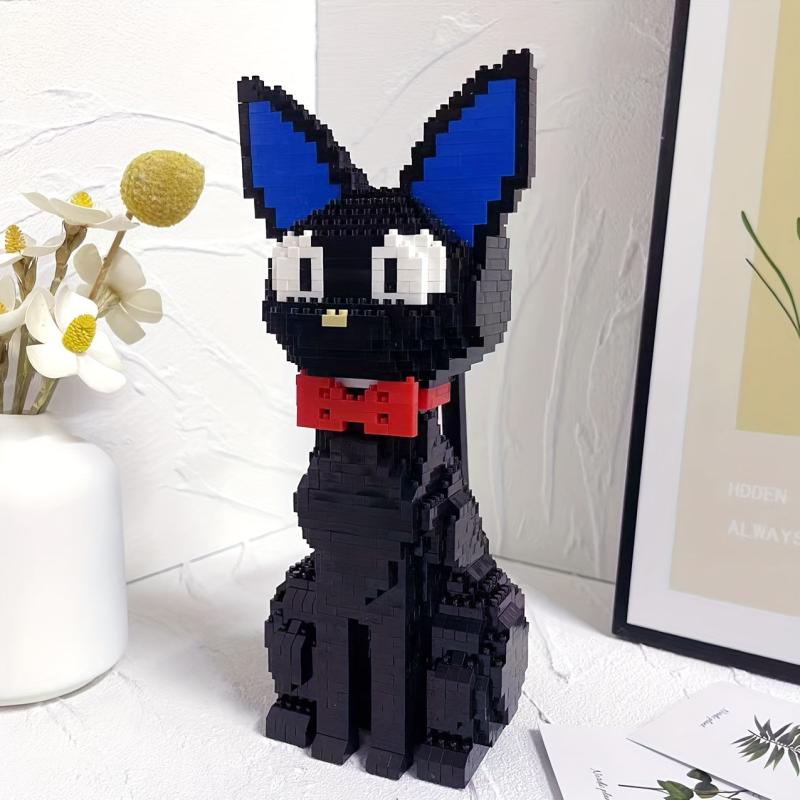 Cartoon Cat Building Block Model Assembly Toy Puzzle Art Gift