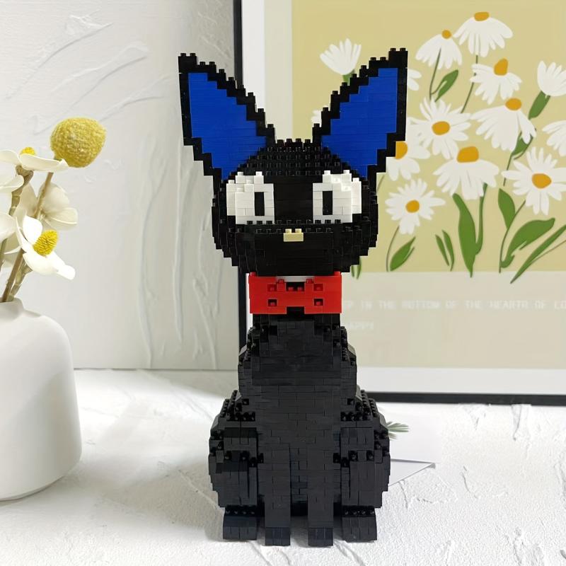 Cartoon Cat Building Block Model Assembly Toy Puzzle Art Gift