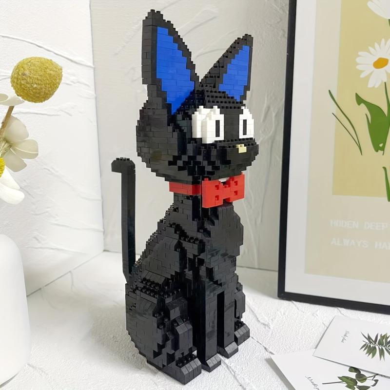 Cartoon Cat Building Block Model Assembly Toy Puzzle Art Gift