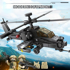 Helicopter Building Blocks Military Fighter Toys For Boys
