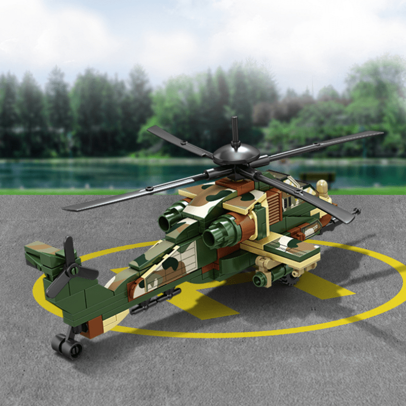 Helicopter Building Blocks Military Fighter Toys For Boys