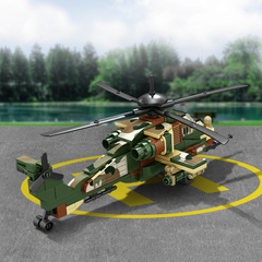 Helicopter Building Blocks Military Fighter Toys For Boys