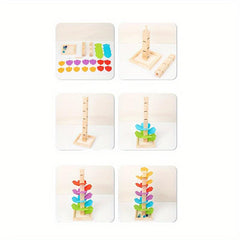 Wooden Rainbow Tree Music Building Blocks Toy