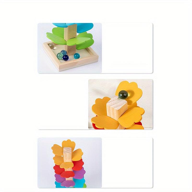 Wooden Rainbow Tree Music Building Blocks Toy