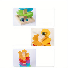 Wooden Rainbow Tree Music Building Blocks Toy