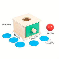 Montessori Wooden Coin Ball Box Educational Toy