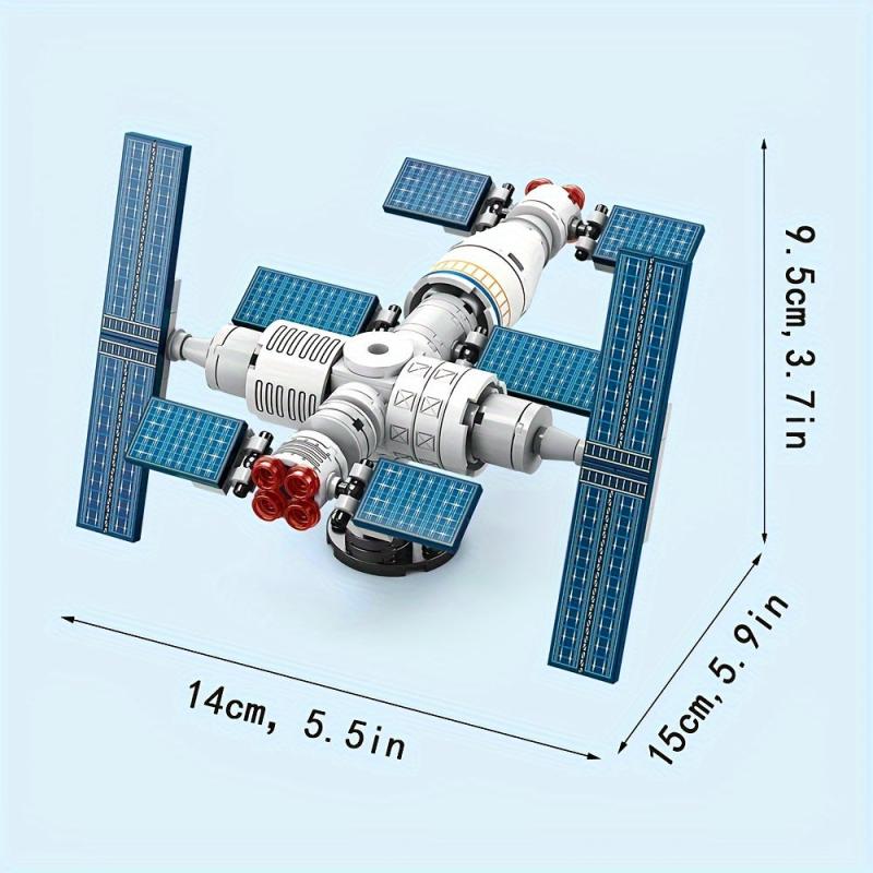 Space Station Model Building Blocks DIY Assembled Building Block Toys