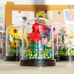 Flower Bouquet Building Set DIY Plant Potted Decoration Model Building Blocks