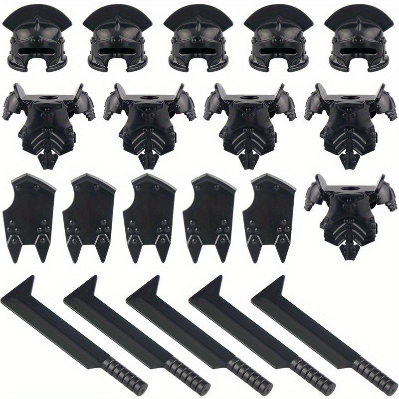 Medieval Knight Doll Equipment Set with Helmets, Armor, Shields and Weapons