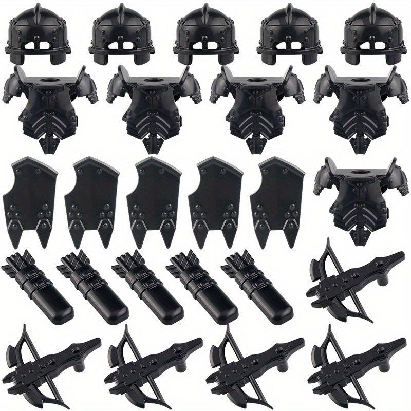Medieval Knight Doll Equipment Set with Helmets, Armor, Shields and Weapons