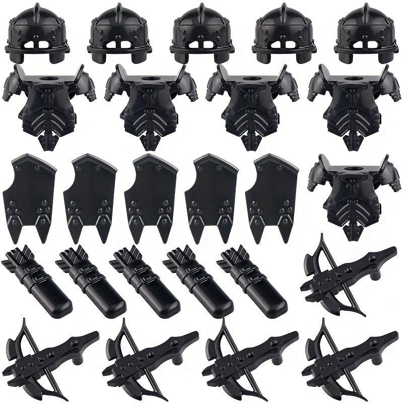 Medieval Knight Doll Equipment Set with Helmets, Armor, Shields and Weapons
