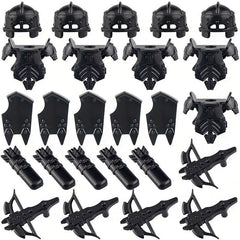 Medieval Knight Doll Equipment Set with Helmets, Armor, Shields and Weapons