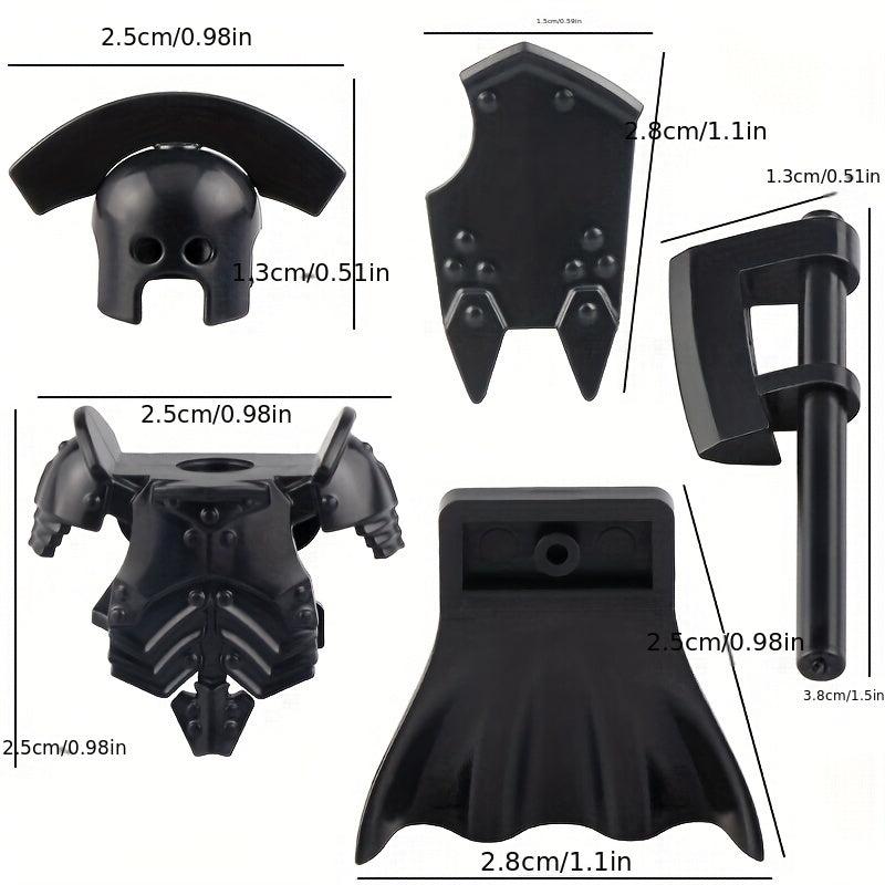 Medieval Knight Doll Equipment Set with Helmets, Armor, Shields and Weapons