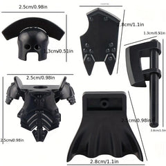 Medieval Knight Doll Equipment Set with Helmets, Armor, Shields and Weapons