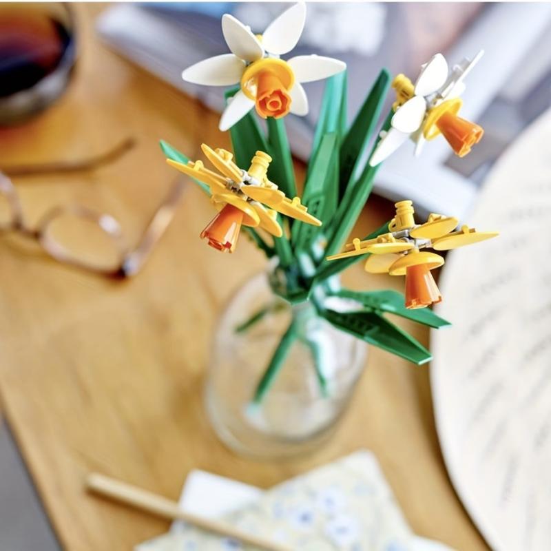 4pcs Daffodils Building Blocks DIY Home Decoration Toys
