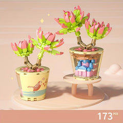 Flowers Plant Potted Building Blocks Puzzle Toy for Early Education