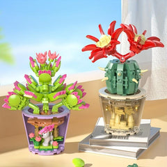 Flowers Plant Potted Building Blocks Puzzle Toy for Early Education