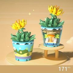 Flowers Plant Potted Building Blocks Puzzle Toy for Early Education