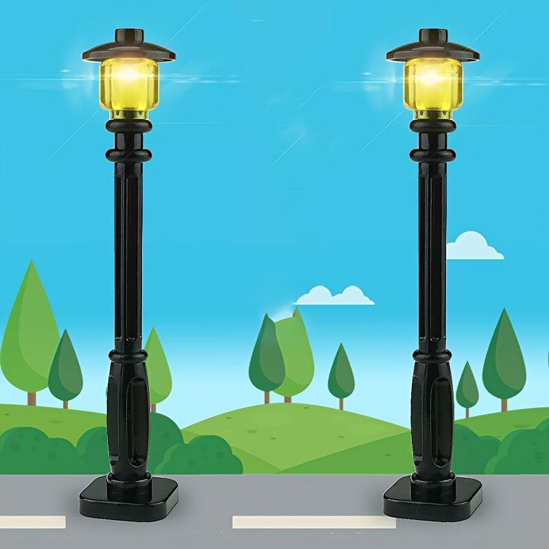 2pcs Streetlamp Bricks Set Road Light Building Block Kit Halloween Decoration