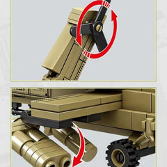 Building Blocks Helicopter Military Fighter Toy Gift